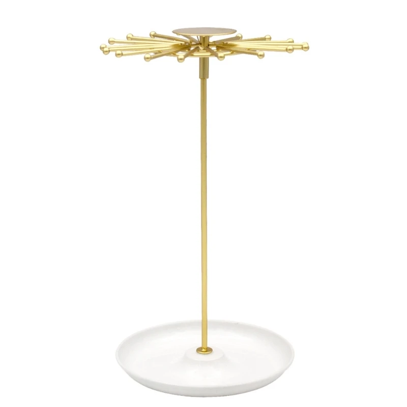 Fast Reach Jewelry Stand with Circular Plate Rotatable Accessory Showcase Rack