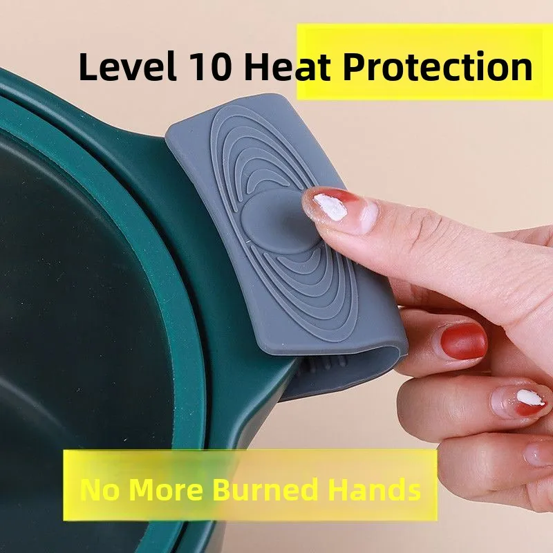 

Термостойкая силиконовая накладка на ручку для кастрюль из нержавеющей стали и чугуна, с двойными ушками, для кухонной утвари, для использования в микроволновой печи...
