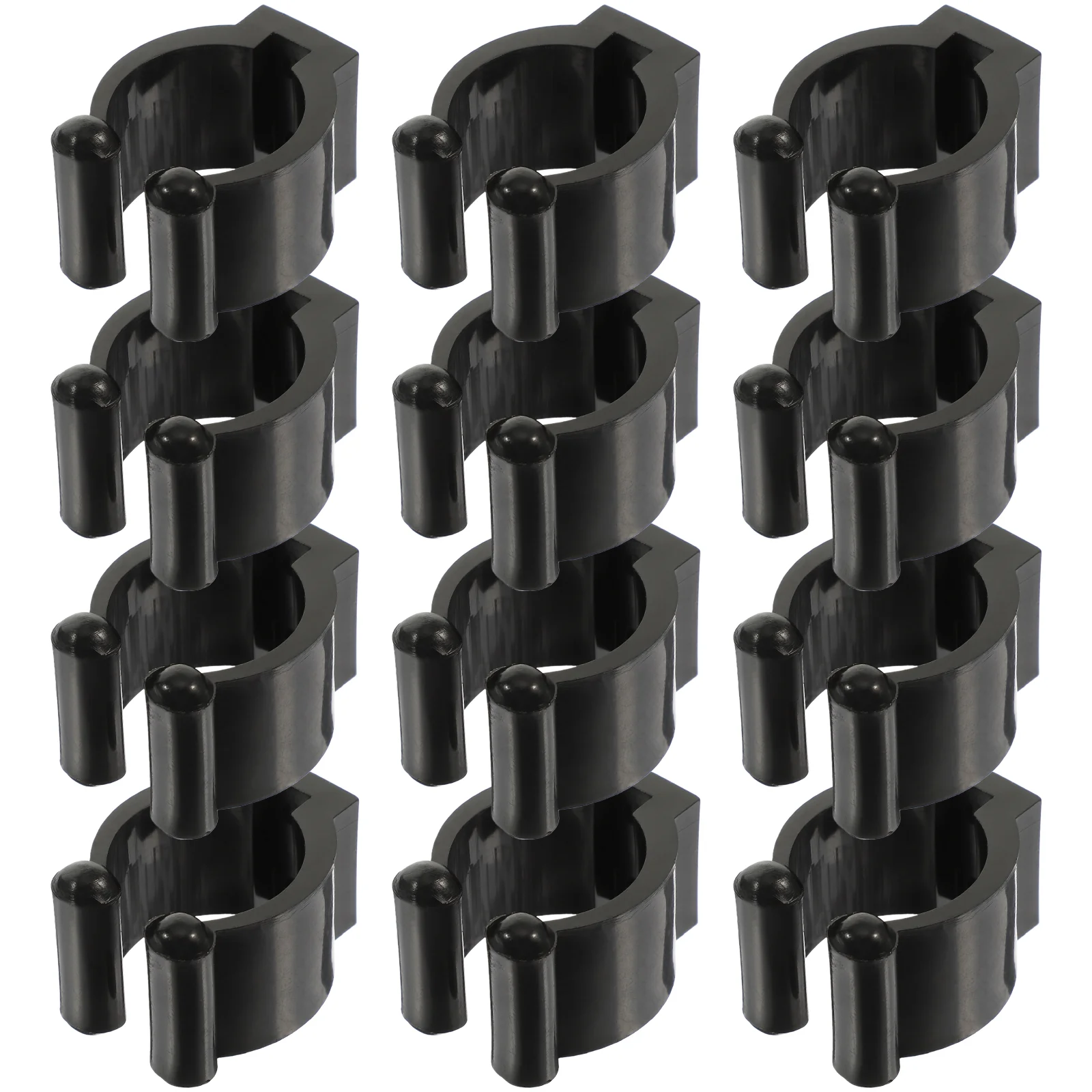 12 Pcs Pool Cue Clip Pole Clamps Holder Table Rod Plastic Storage Shelves Club Bar Rack Adjustable Bracket