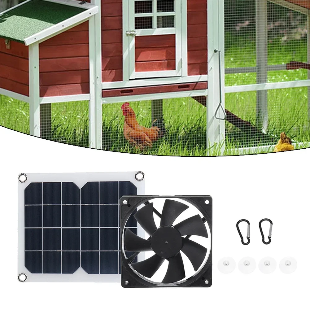 1set 6V 10W Solar Panel Exhaust Fan For Pet Room Greenhouse RV Roof Exhaust Solar Photovoltaic Panel Accessories