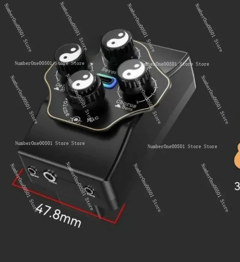 UF-03C Guitar Pickup with OTG Recording Vibration for Acoustic Electric Guitar