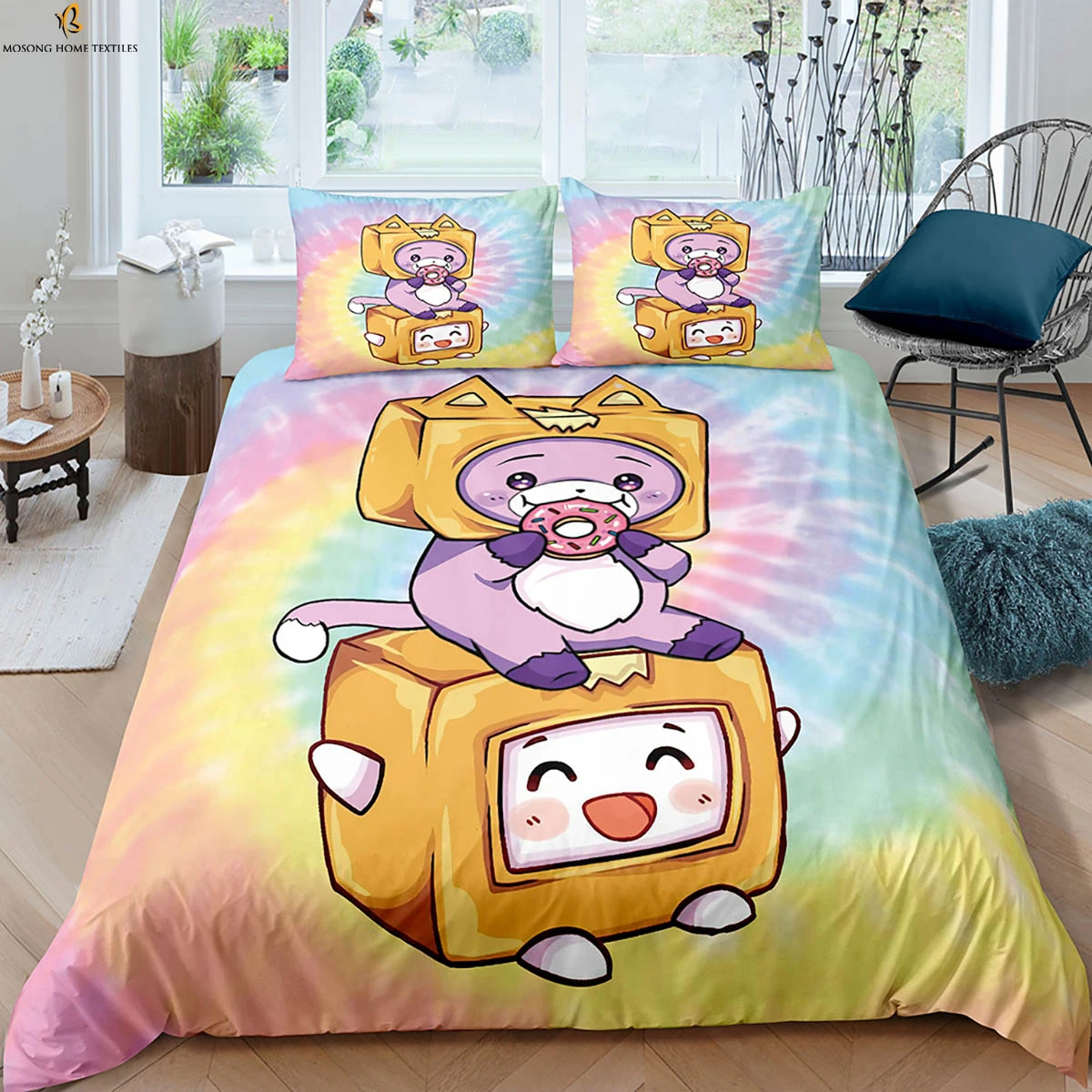 

Animated Cartoon Printed Quilt Cover Polyester Fiber Bedding Set Duvet Cover Pillowcase Three Piece Set Kids Gift