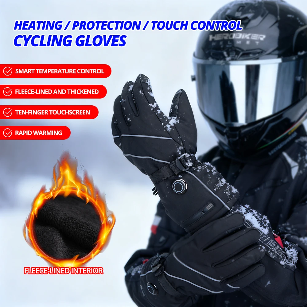 

Зимние теплые перчатки с подогревом, перезаряжаемая электрическая подкладка, уличные перчатки для катания на лыжах, мотоциклетные перчатки, аксессуары для мотоциклов, грелка для рук