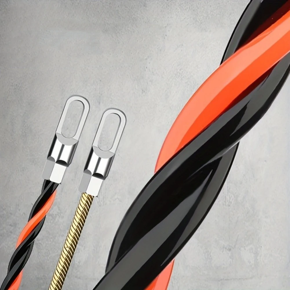 Plastic Steel Fish Tape Cable Puller Kit for Home and Construction Use with Multiple Head Types for Wall and Pipe Wire Threading