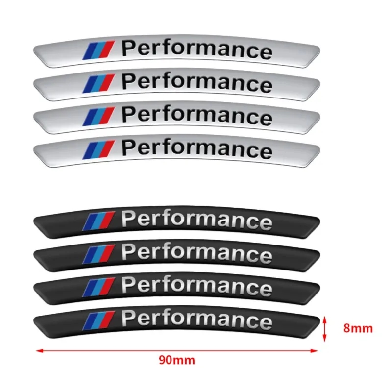 4pcs Aluminum Car Badge Wheel Rim Emblem Decoration Sticker Auto Accessories For BMW M Performance M3 M5 M6 F01 F20 F10 F13 F15