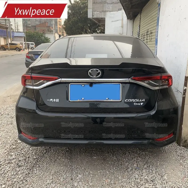 

For Toyota Corolla 2019 2020 2021 Car Tail Wing Trim ABS Material Unpainted Color Rear Trunk Lip Spoiler