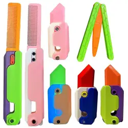 3D Carrot Gravitys Knife luminous Fidget Toys kids Decompressions Push Card Small Toy 3D Printing Plastic Carrot Knife Comb