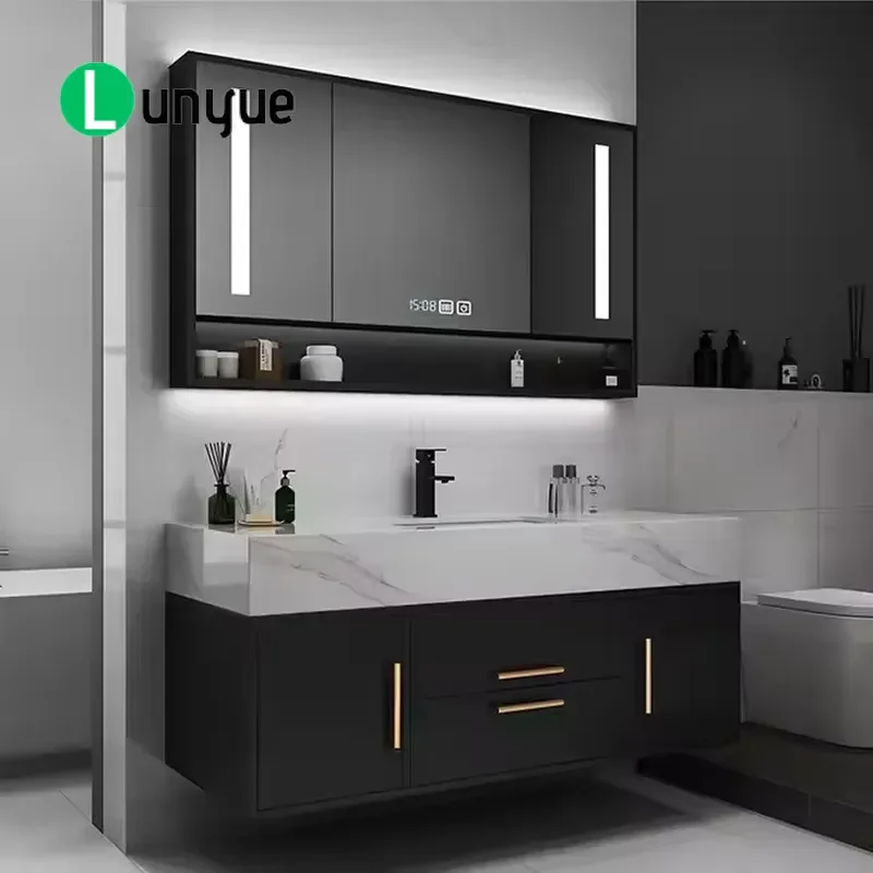 24 Inch White Solid Wood Wall Mounted Bathroom Vanity Cabinet Modern Luxury Hotel Furniture Eco Friendly Custom