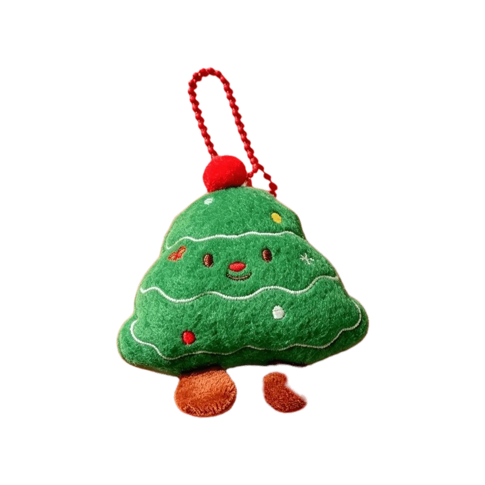 Key Ring Hanging Ornaments Christmas Keychain Tree Star Christmas Tree Pendant Snowman Cartoon Stuffed Animal Xmas Gift