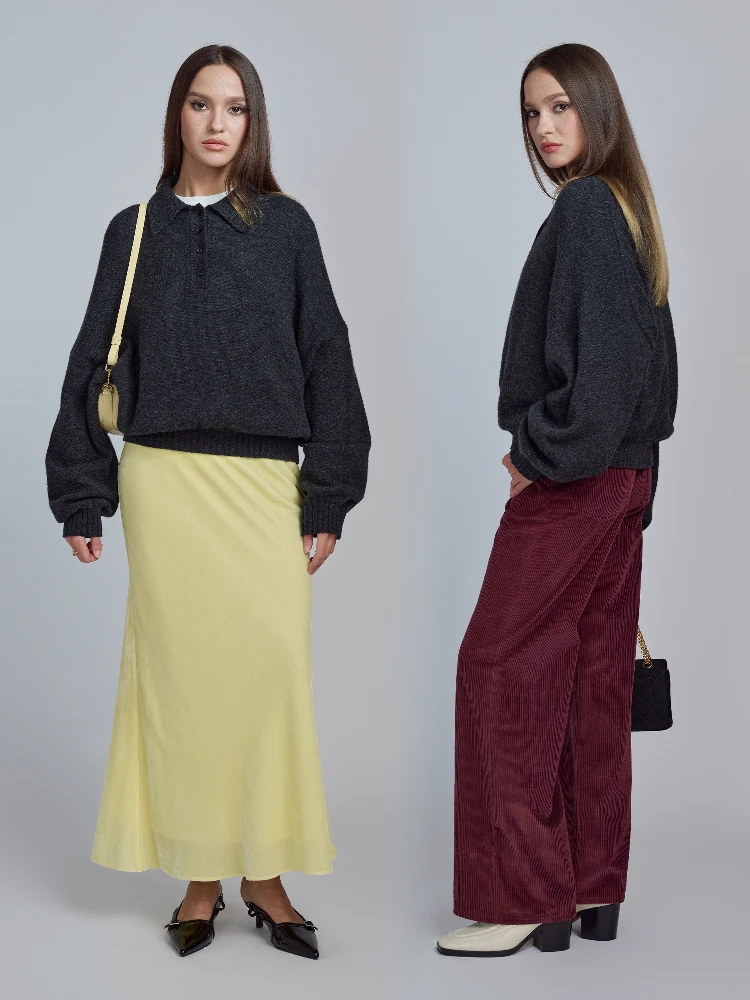 

Свитер женский MAIMAI Rio Bookstore Kangsenai M itong Royal Camere с открытым квадратным вырезом, зимний, шерстяной, вязаный