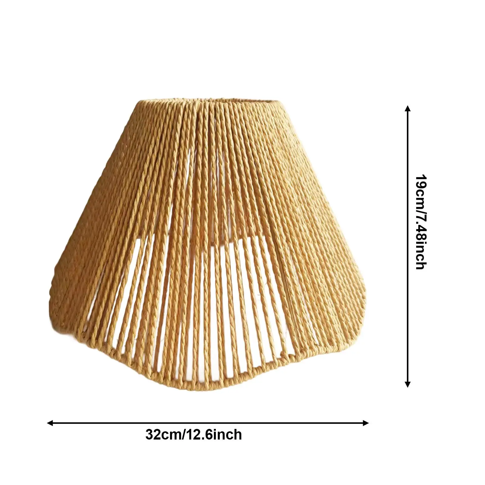 

Weave Rope Lampshade Hanging Chandelier Light Cover Rustic Bohemian Shade for Kitchen Dining Room Decor