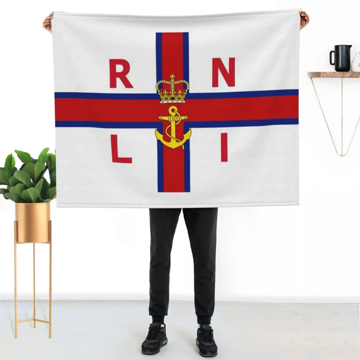 Royal National Lifeboat Institution flag second 2 Throw Blanket Bed Thins Shaggy Decorative Sofa Multi-Purpose Blankets