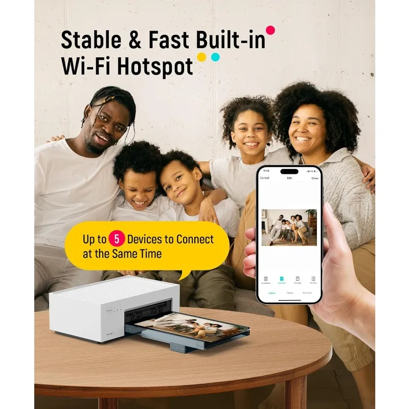 M100 4x6'' Photo Printer, Phone Printer 100 Sheets & 3 Cartridges, Full-Color Photo, Portable Instant Photo Printer