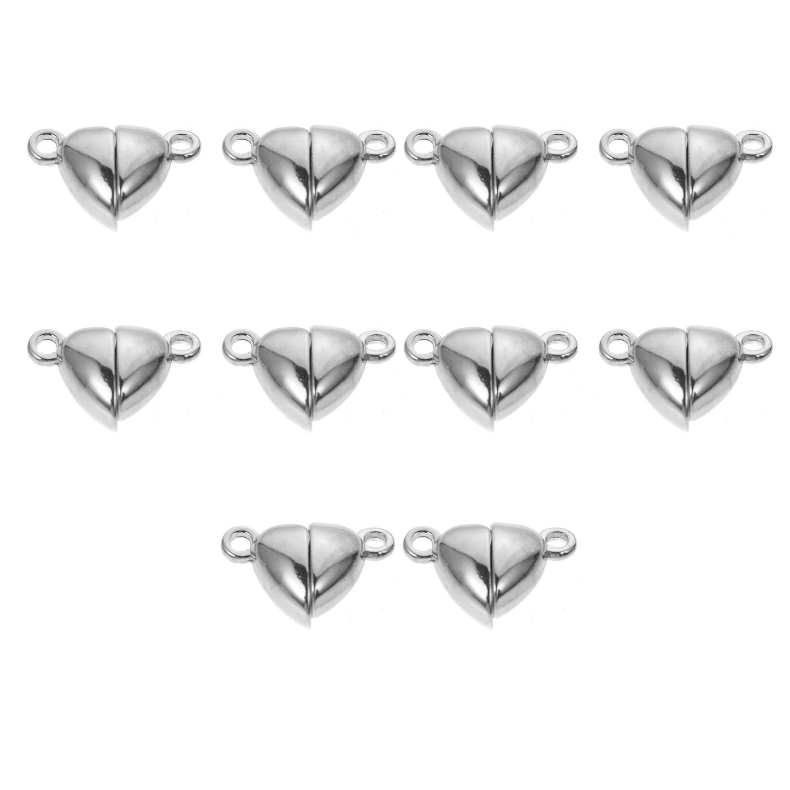 10 Pair Magnetic Buckle Accessories Necklace Jewelry Pendant Gift Charm DIY Crafts Hanging Decoration Alloy Lovers Heart