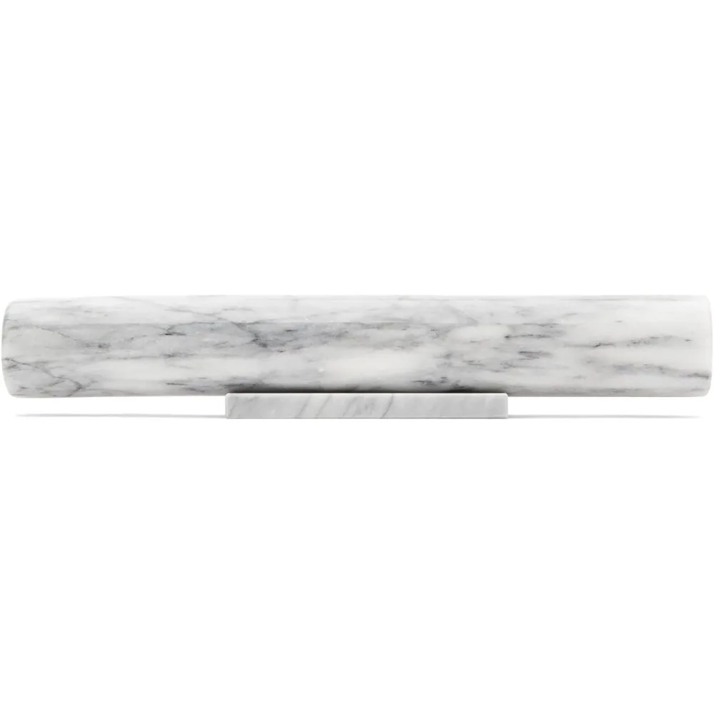 

French Marble Rolling Pin Set with White Base, 3 x 12 x 3