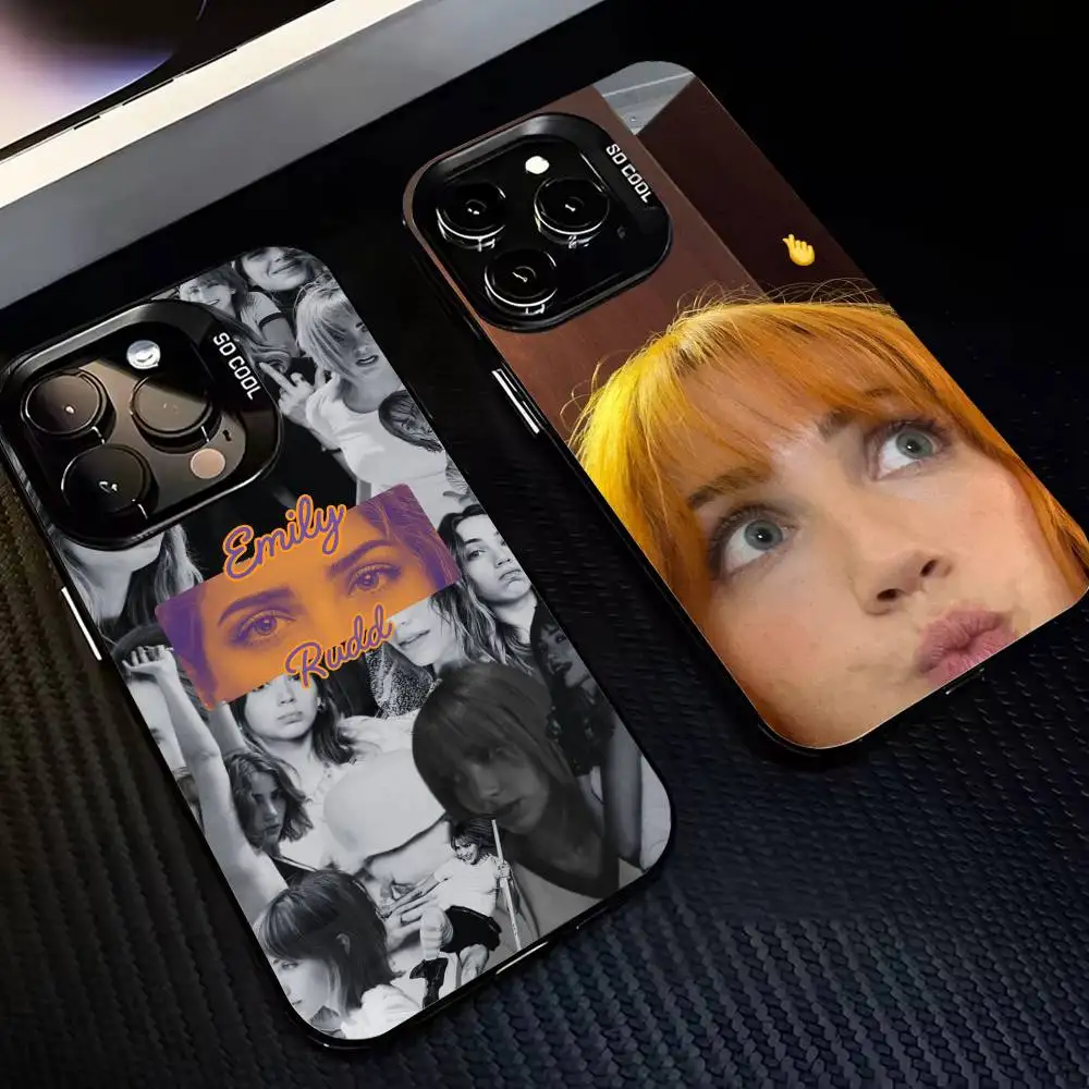 

Lovely Emily Rudd Phone Case For iPhone17,16,15,14,13,12,11,Pro,MAX Gray Matte Silicone Black Cover
