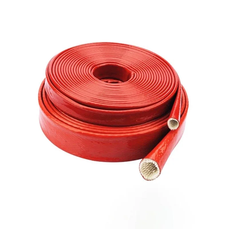 Fireproof Silicone Fiberglass Sleeve High Temperature Resistant Thermal Insulation Pipe For Gas Pipeline Inner Diameter 6-150mm