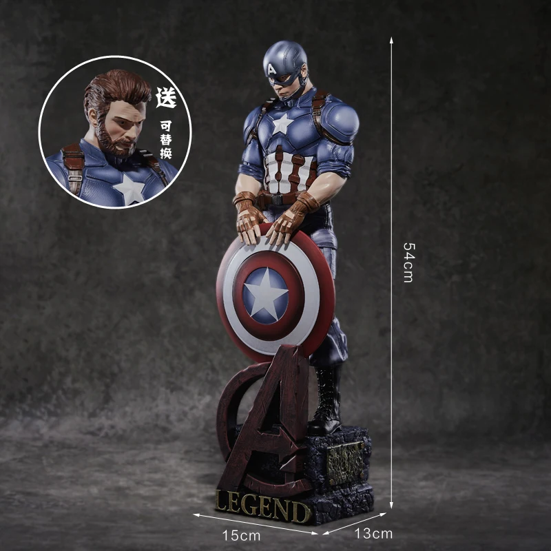 

Marvel Avengers Anime Captain America 54cm Ornaments Exquisite and Lifelike Collection Model Desktop Decor Boys Birthday Gifts