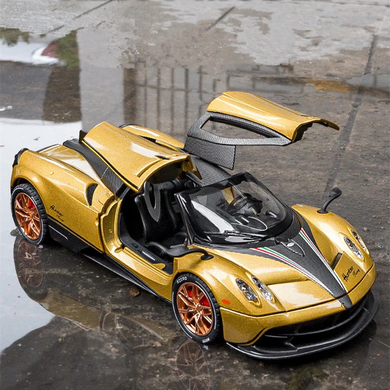 

Модель гоночного автомобиля Pagani Huayra Dinastia из сплава, модель литая металлическая игрушка, модель спортивного автомобиля с высокой симуляцией звука и светильник, подарки для детей, 1/24