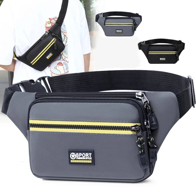 Bolsa de peito masculina de alta qualidade, bolsa de cintura multifuncional para homens, crossbody, lazer, esportes, nova bolsa pequena, leve, barata, pochete