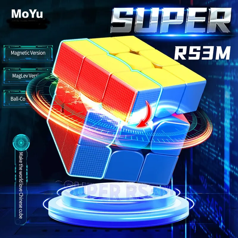 MOYU Super RS3M 2022 Maglev 3x3 Magnetic Magic Speed Cube Stickerless Professional RS3 M 2022 3X3 Children's Gifts