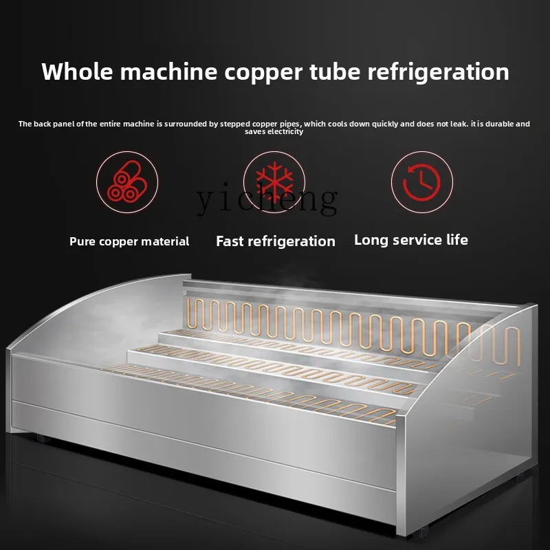 

TQH mobile stall display cabinet tricycle special refrigerator sugar gourd barbecue skewer desktop refrigerated fresh-keeping