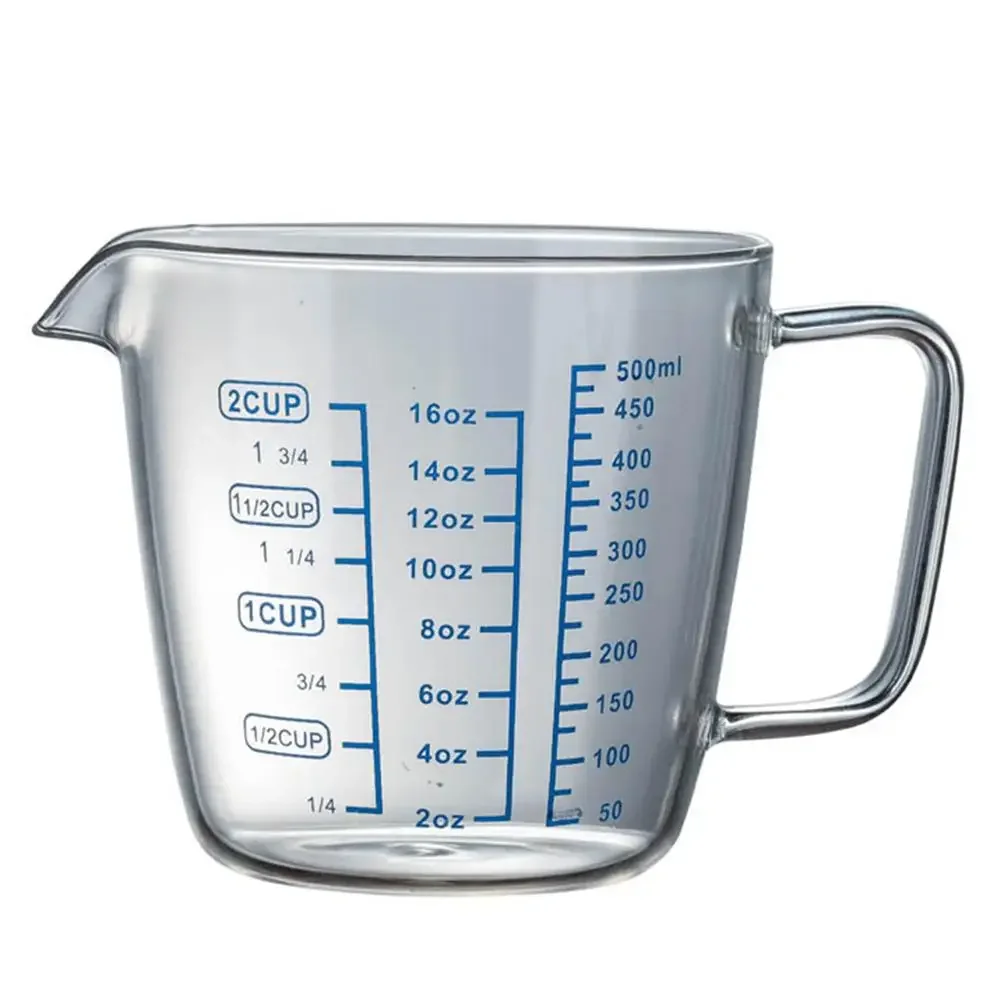 250ml /500ml Heat-Resistant Glass Measuring Cup Children's Milk Cup With Scale Microwave Oven Usable Tools Measuring Tools