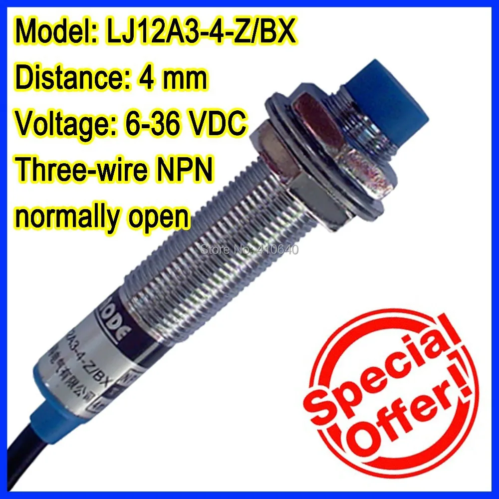 

LJ12A3-4-Z/BX Free shipping! 4mm inductive proximity switch three-wire NPN normally open