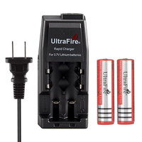 UltraFire 18650 2600mAh with PCB 3.7V rechargeable lithium battery for torch batteries and other electronic devices with charger