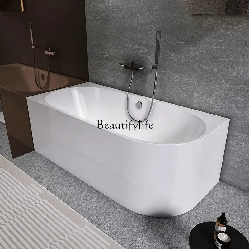 

ls 35Household acrylic bathtub deep soaking freestanding waterfall bathtub.