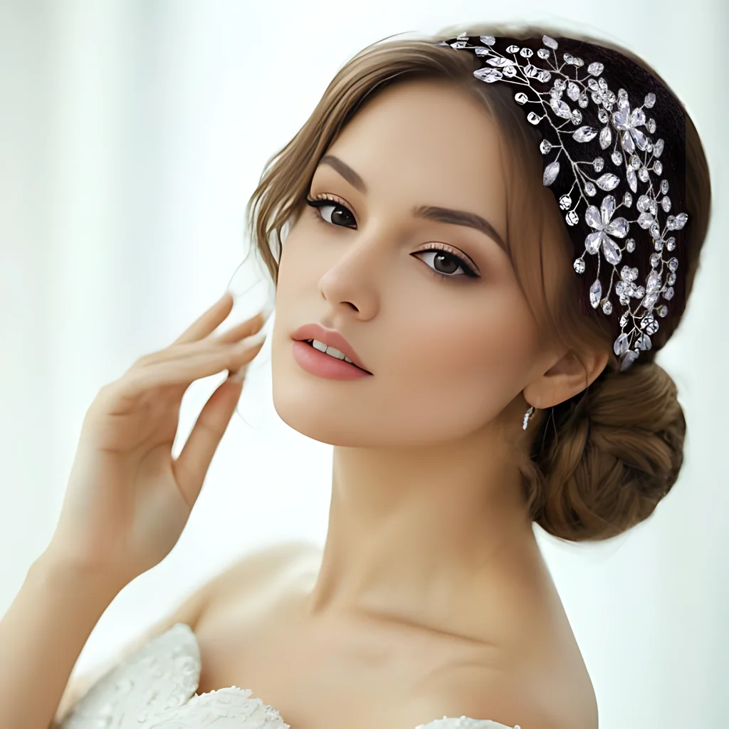 

Wedding Headband Bride Fashion Hairband Exquisite Hair Accessories Women Handmade Hairwear Bridesmaid Rhinestone Jewelry HP566