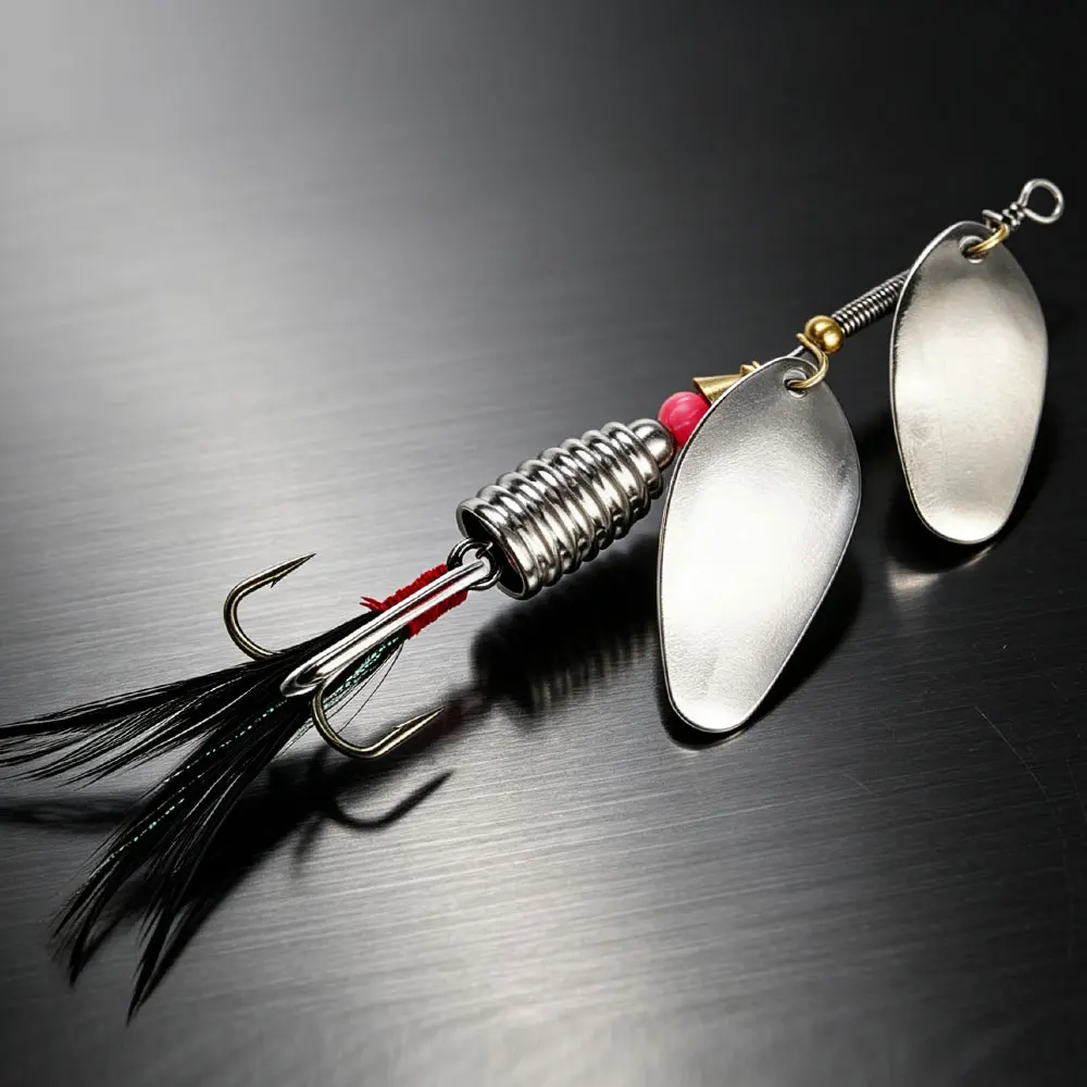 1 Stück 9,2 cm 14 g Metall-Angelköder Spinner-Bait Rotierender Löffelköder mit Dreifachhaken Crankbait-Köder für Barsch, Hecht