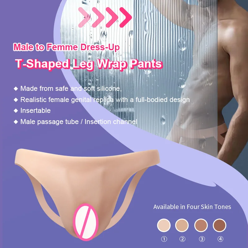 Realistic Silicone Panties Gays Pussy Pants  Sexy Fake Vagina Form Crossdresser Transgender Shemale Drag Queen Cosplay