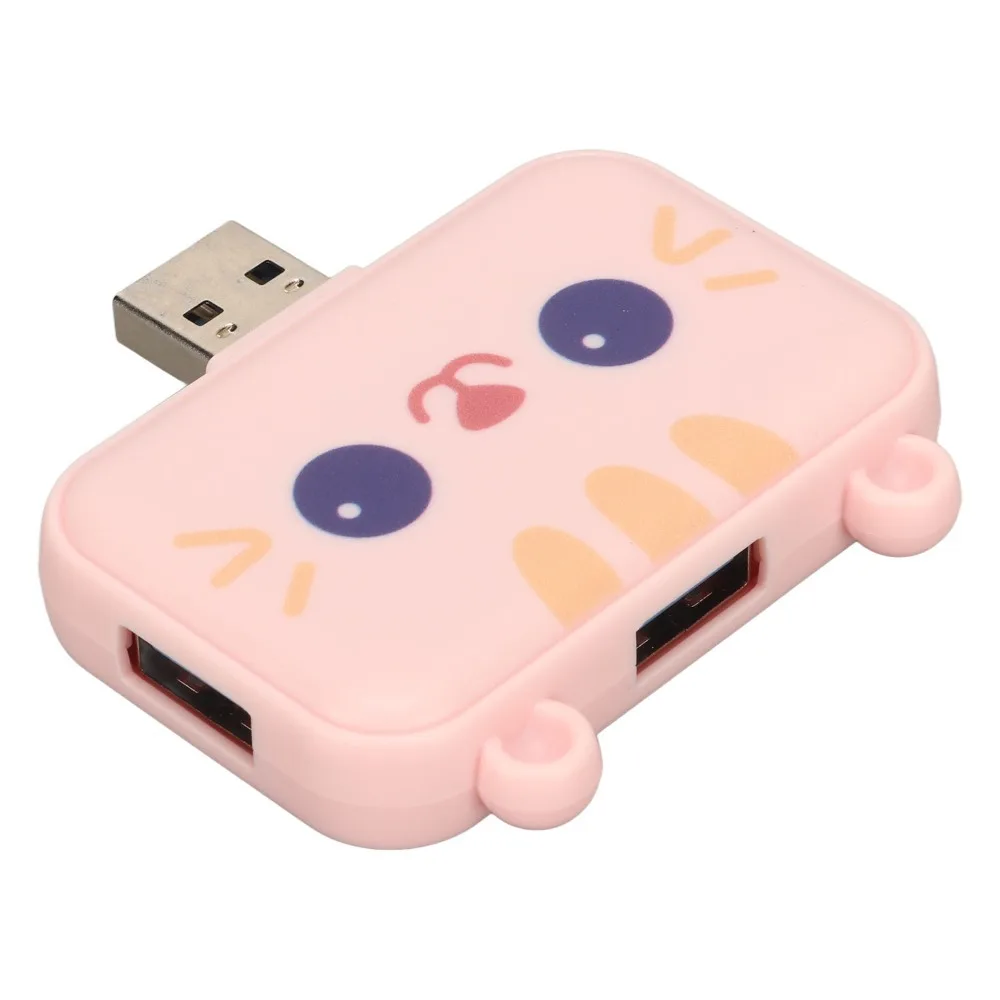 

Прочный многофункциональный USB-хаб 3-в-1, Plug and Play, розовый, расширитель USB-портов, разветвитель USB-данных, для мыши