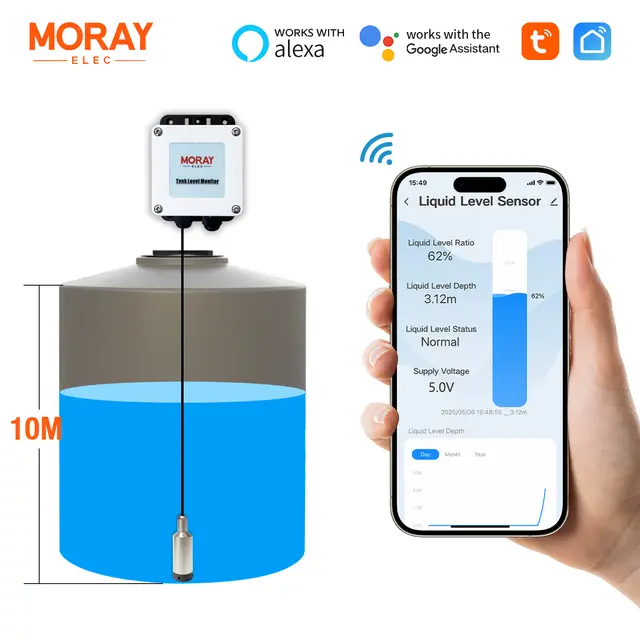Morayelec ME202W 10m High Accuracy Gauge Tuya Smart Home Liquid Level