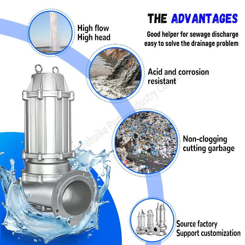 11kw Submersible Slurry Sewage Sand Dredge Pump 12v Sewage Pump 60hp 0.55kw Submersible Sewage Pump With Cutter