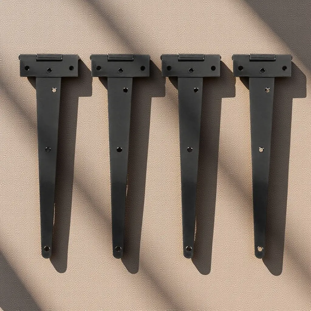 4Pcs 10 Inch Heavy Duty T Shape Hinge Iron Zinc Coated Rustproof Corrosion Resistant Door Hinge for Cabinet Barn Room Doors