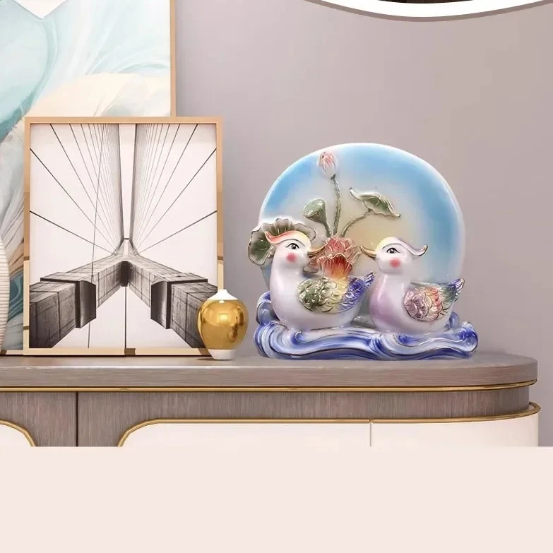 Home decor  accessories Ceramic Mandarin Duck Ornament a harmonious union lasting a hundred years Wedding Gift Ceramic crafts
