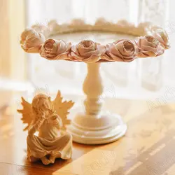 European Resin Storage Tray Bedroom Desktop Rose Relief Aromatherapy Tray Living Room Art Ornaments Modern Home Decoration