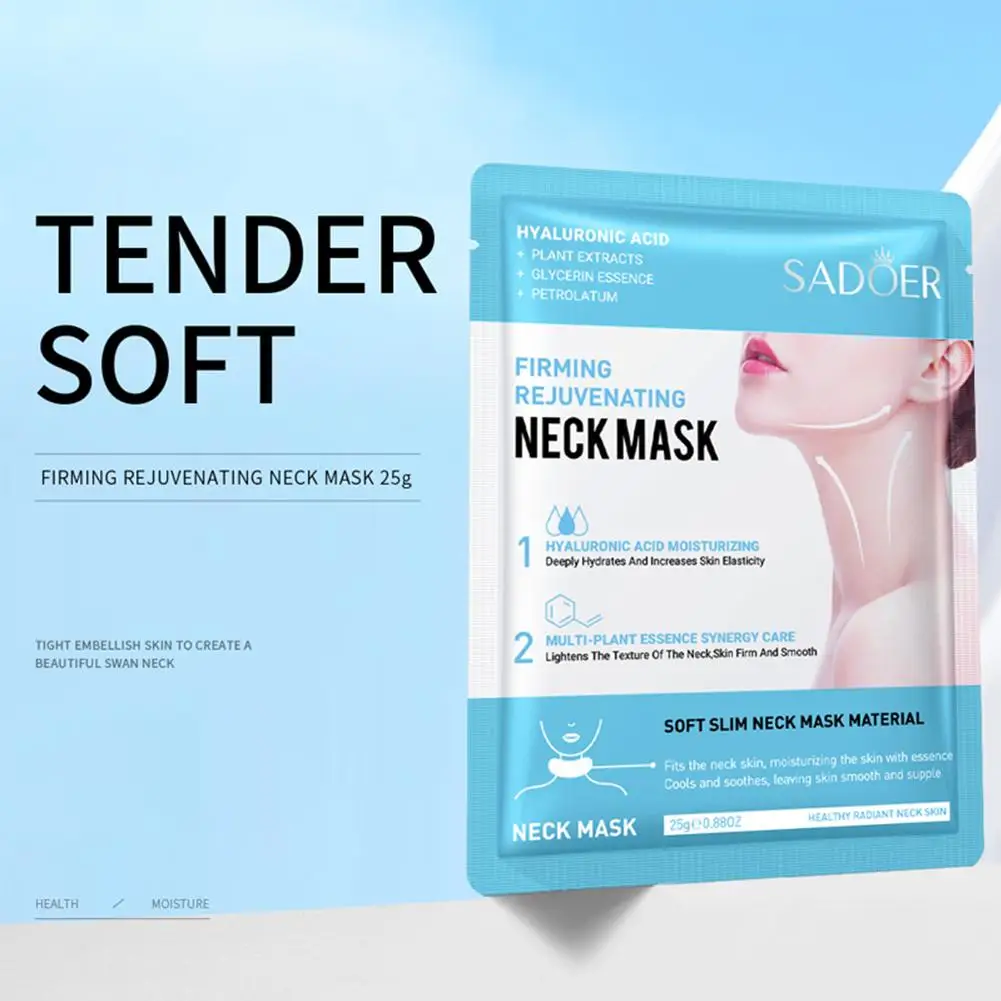 Masker sadel leher, 1/3/5 buah masker leher asam Hyaluronic, masker kolagen Pengencang kulit, masker kecantikan pelembap leher perawatan kulit