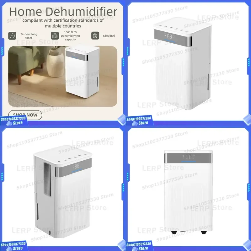 Mini Portable Electric Dehumidifier with LED Display Auto Defrost Compact Air Compressor Moisture Remover for Home Office Use