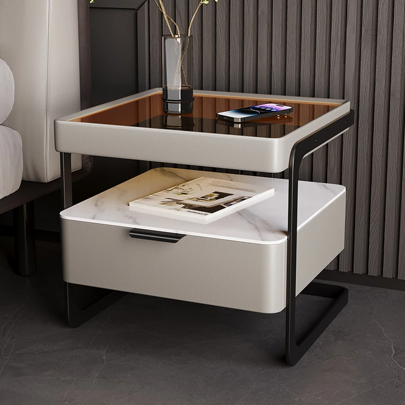 

Charging Low Nightstand Bedroom Mobile Cabinets Drawers Bedside Table Filing Cabinets Smart Mesitas De Noche Hotel Furniture