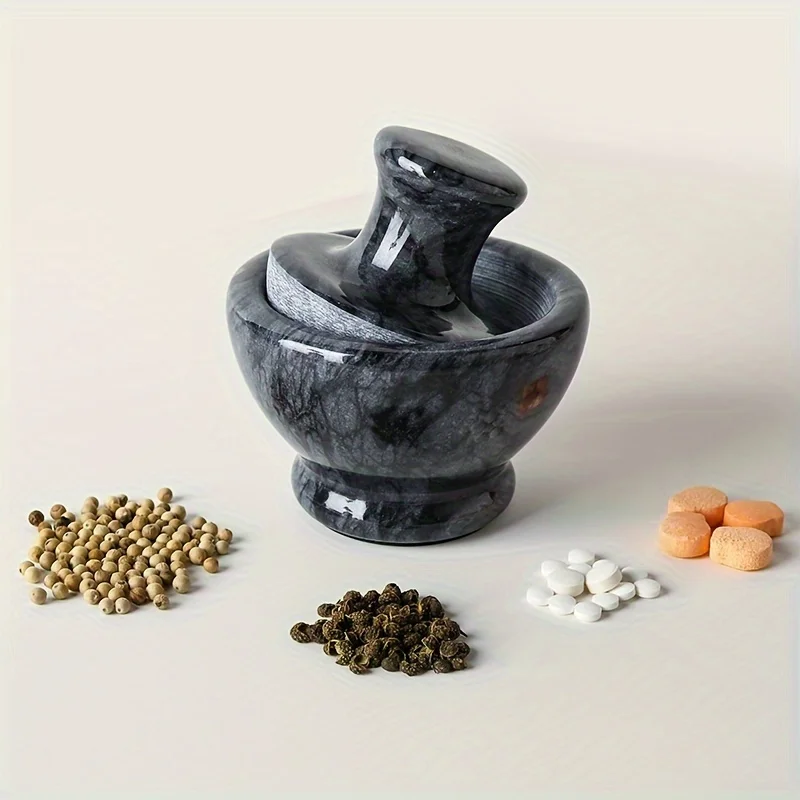 Marble Grinder Creative Mushroom Head Garlic Mortar Pepper Spice Crusher Pill Bowl