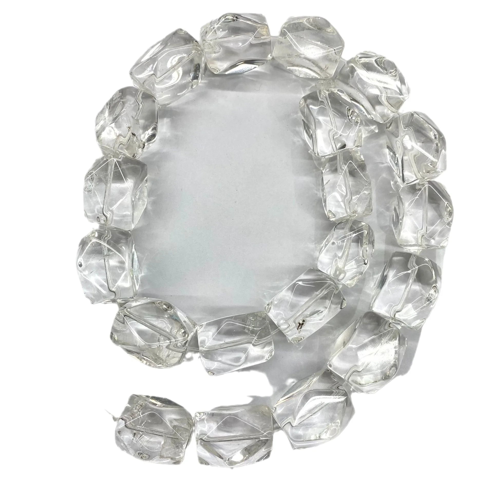 

loose beads white crystal square faceted 15*20mm nature for making jewelry necklace 14inch FPPJ wholesale