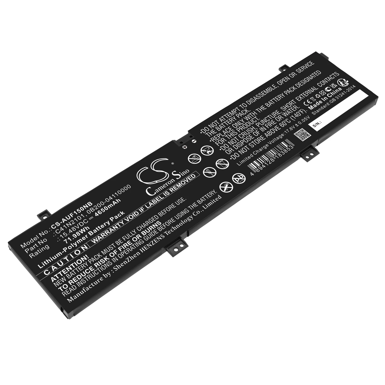 

Сменный аккумулятор CS для AsusTUF Dash F15 FX517ZE-HN046W, Zenbook Pro 17 UM6702RA-M1035W, Zenbo