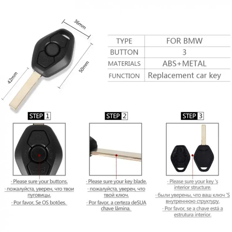 سيارة مفتاح فوب حالة استبدال قذيفة ، غطاء السيارات عن بعد مع شفرة HU92 ، ملحق مفتاح السيارة ل بمو 1 ، 3 ، 5 ، 6 ، 7 سلسلة ، X3 ، X5 ، Z3 ، Z4