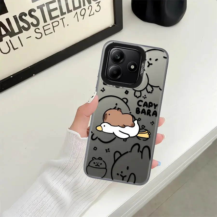 Cartoon Couple Goose Case for Xiaomi Redmi Note 10Lite 12s 13 12 11 14 Pro Plus 11s 9s 10s Back Phone Cover 