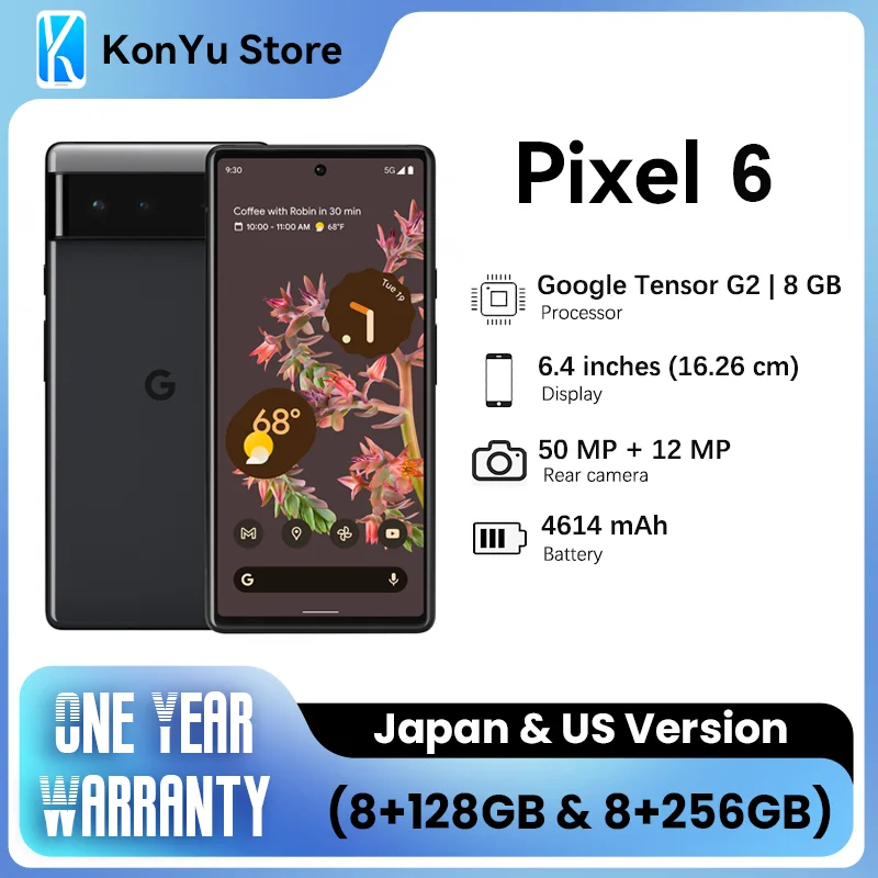 

Brand New Google Pixel 6 5G 6.4" 8GB RAM 256GB ROM NFC 50MP&12MP&8MP Original New Android 12