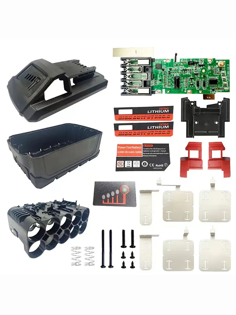 Pudełko do przechowywania akumulatorów 21700 z 10 rdzeniami BMS PCBA do akumulatorów litowo-jonowych Milwaukee 18V Płytka drukowana z obudową z tworzywa sztucznego — zdjęcie produktu 7