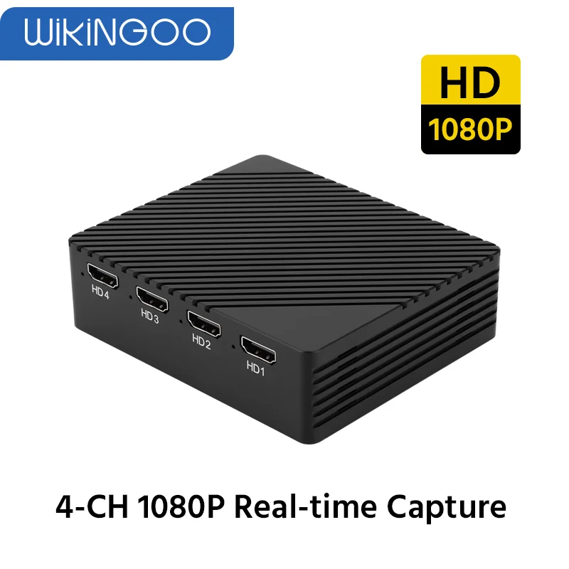 4Channel HDMI-Compatible 1080P 60fps video capture card real-time streaming media game recording box  live broadcast workstation